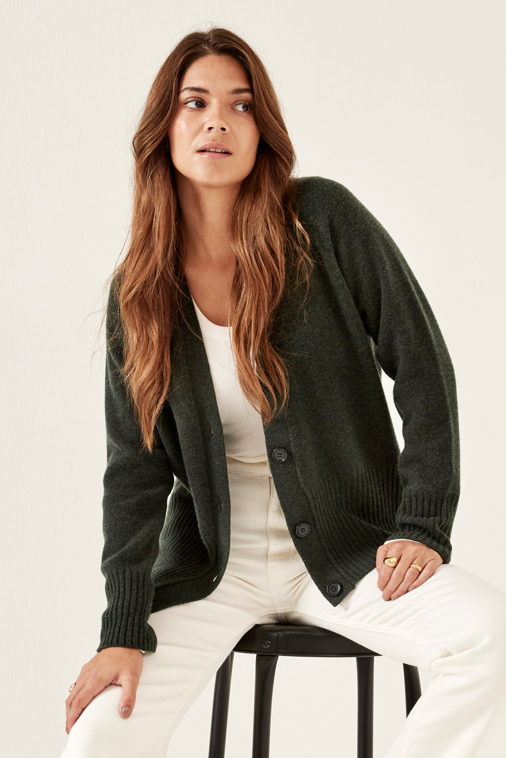 Organic Merino Cardigan - Cassis main image 0